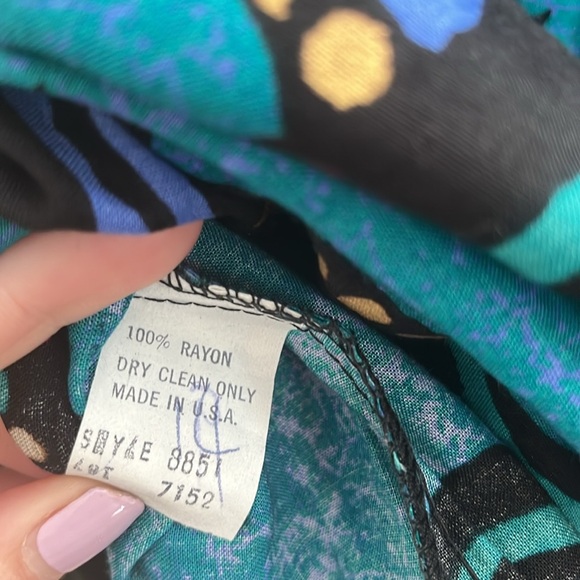 Vintage Sag Harbor Abstract Midi Skirt 90s Artsy Summer Boho Casual Funky - Picture 5 of 7